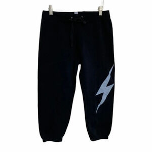 Enza S black light bolt capris sweatpants‎